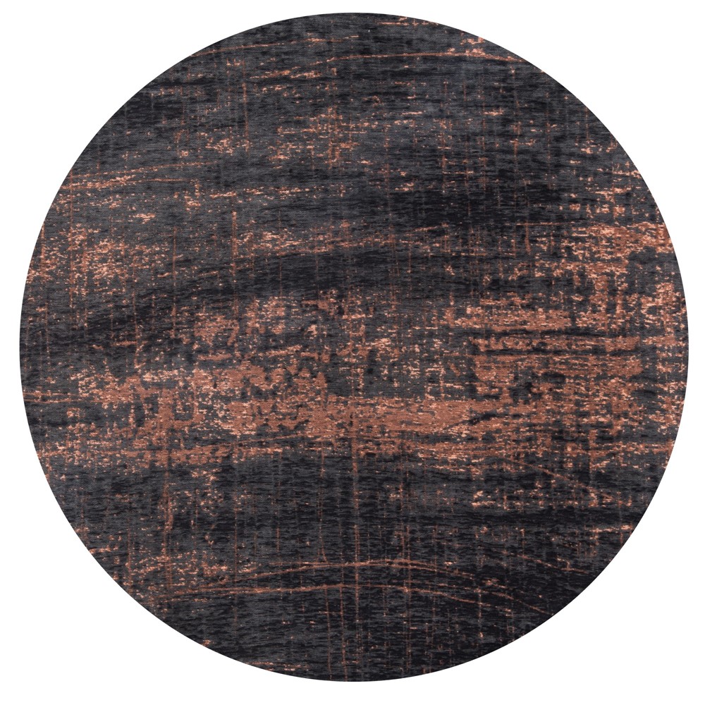 Louis De Poortere Mad Men Griff Designer Circle Rug 8925 in Soho Copper